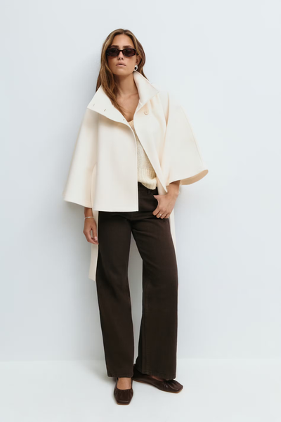 Loreza™ | Cappotto Elegante con Cintura & Collo Alto