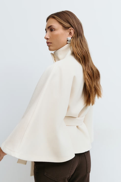 Loreza™ | Cappotto Elegante con Cintura & Collo Alto