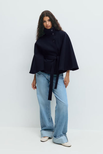 Loreza™ | Cappotto Elegante con Cintura & Collo Alto
