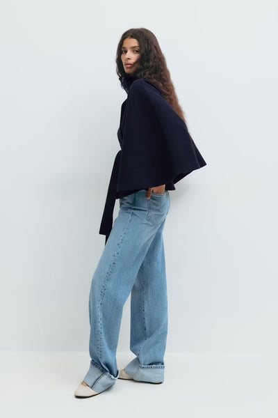 Loreza™ | Cappotto Elegante con Cintura & Collo Alto