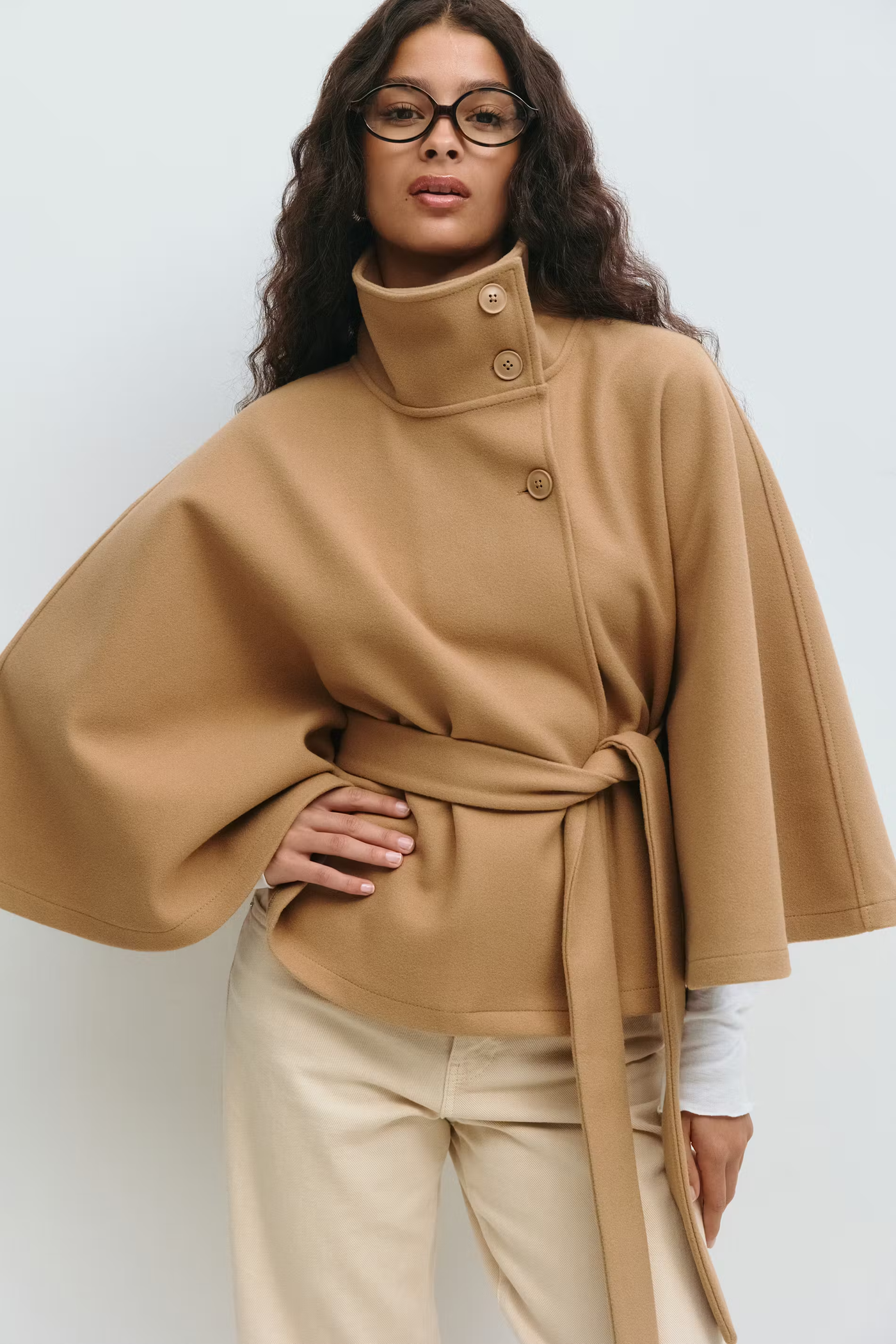 Loreza™ | Cappotto Elegante con Cintura & Collo Alto