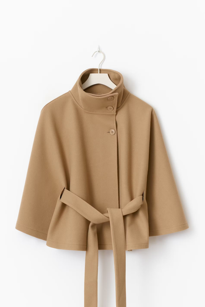 Loreza™ | Cappotto Elegante con Cintura & Collo Alto