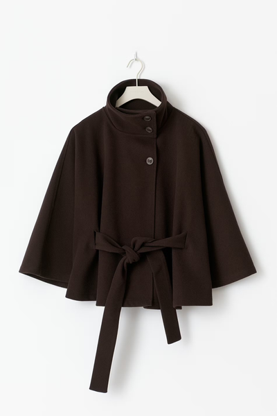Loreza™ | Cappotto Elegante con Cintura & Collo Alto