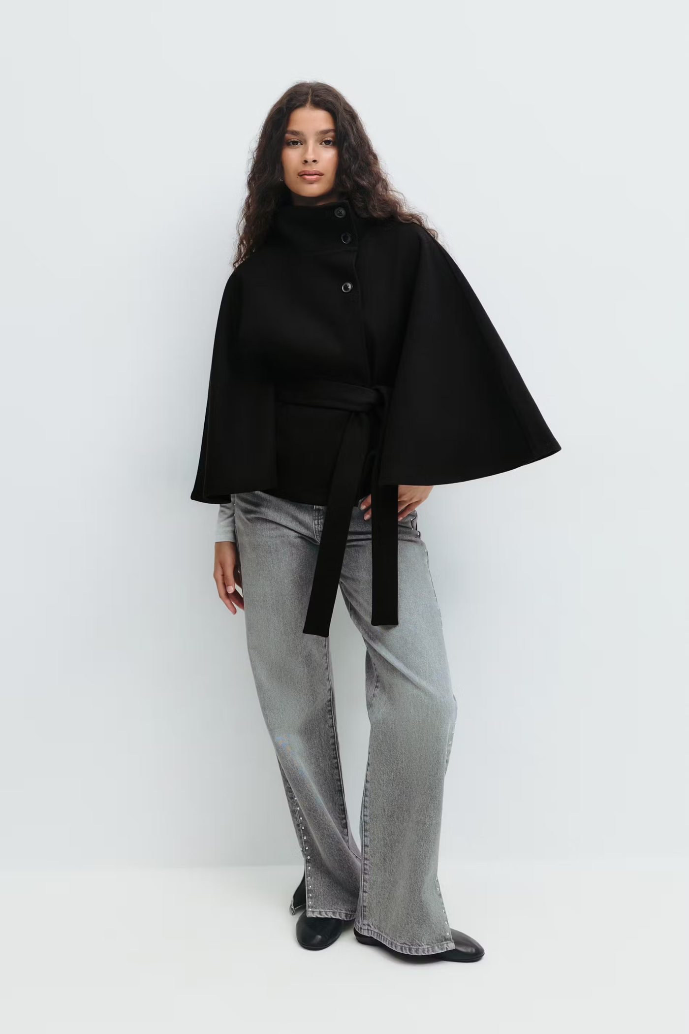 Loreza™ | Cappotto Elegante con Cintura & Collo Alto