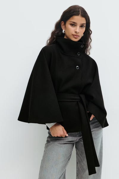 Loreza™ | Cappotto Elegante con Cintura & Collo Alto