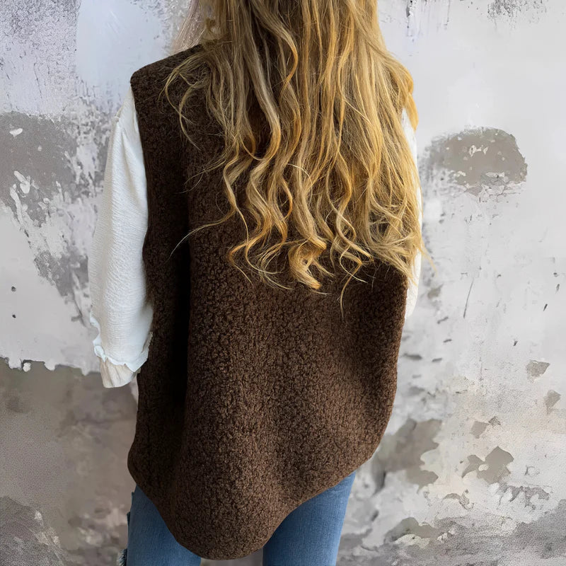 Mirella™ | Gilet Teddy Morbido con Bottoni Eleganti