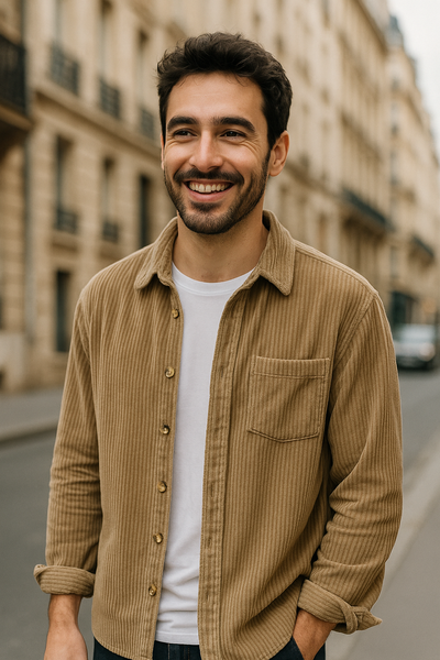 Gabriele™ | Camicia in Velluto a Coste con Maniche Lunghe