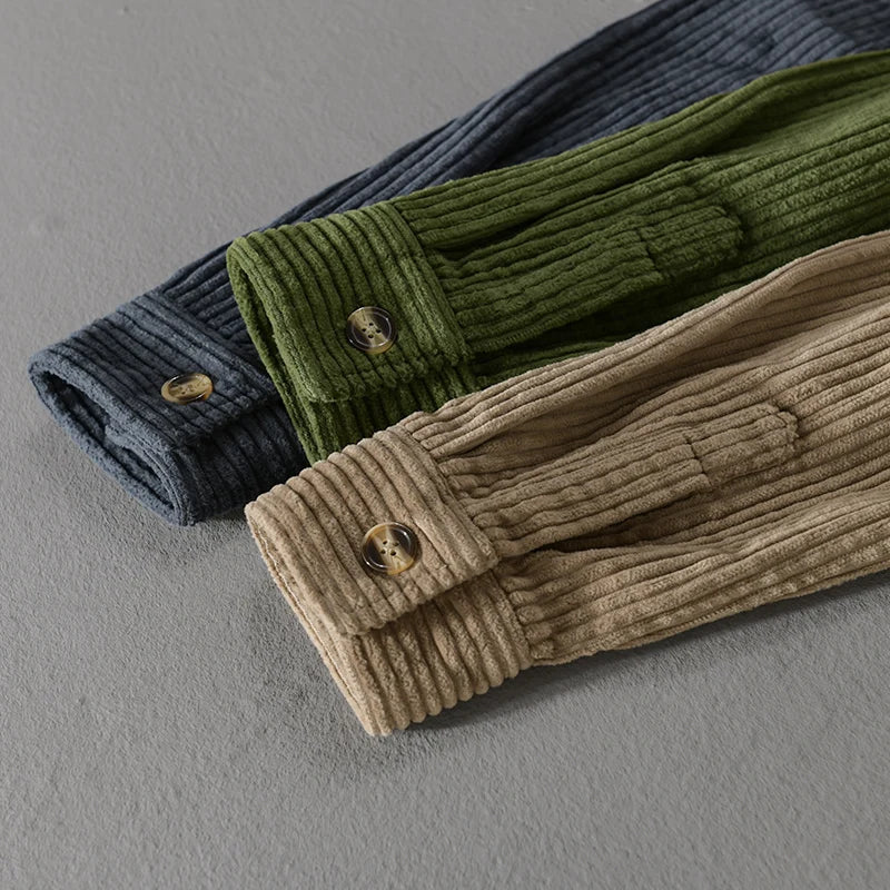 Gabriele™ | Camicia in Velluto a Coste con Maniche Lunghe