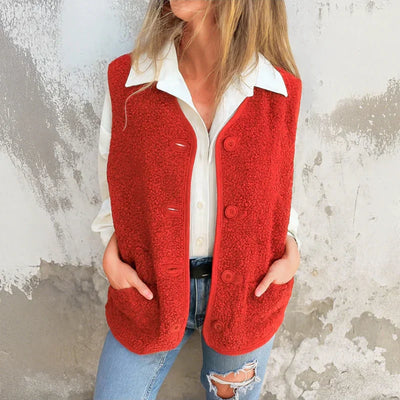 Mirella™ | Gilet Teddy Morbido con Bottoni Eleganti